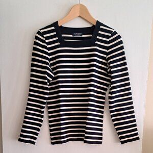 SAINT JAMES Breton striped top, marine/ecru, sz 39/US M